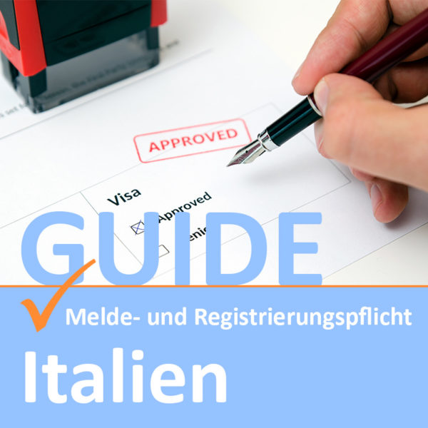 Cover Melde- und Registrierungspflicht Italien
